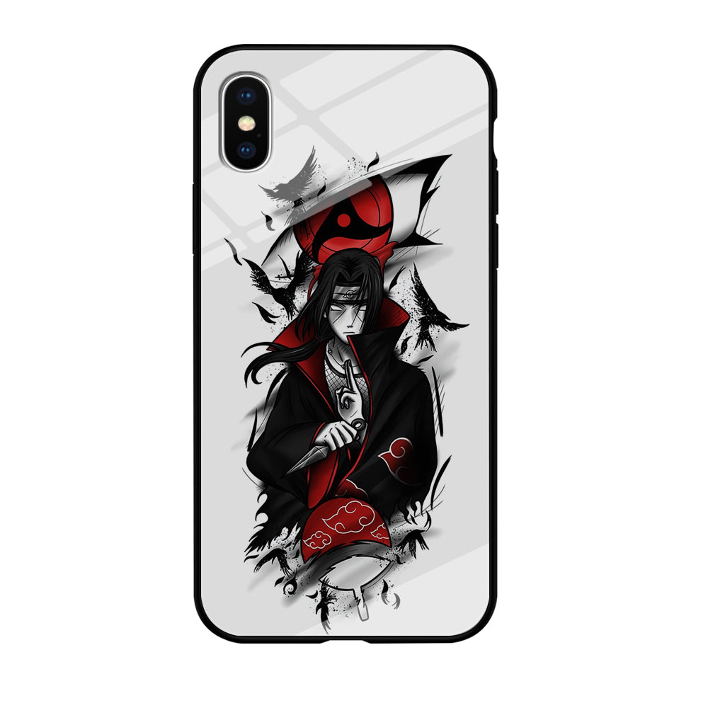 Itachi Uchiha White iPhone X Case-Phone Case-Tempered Glass Case-Altracase