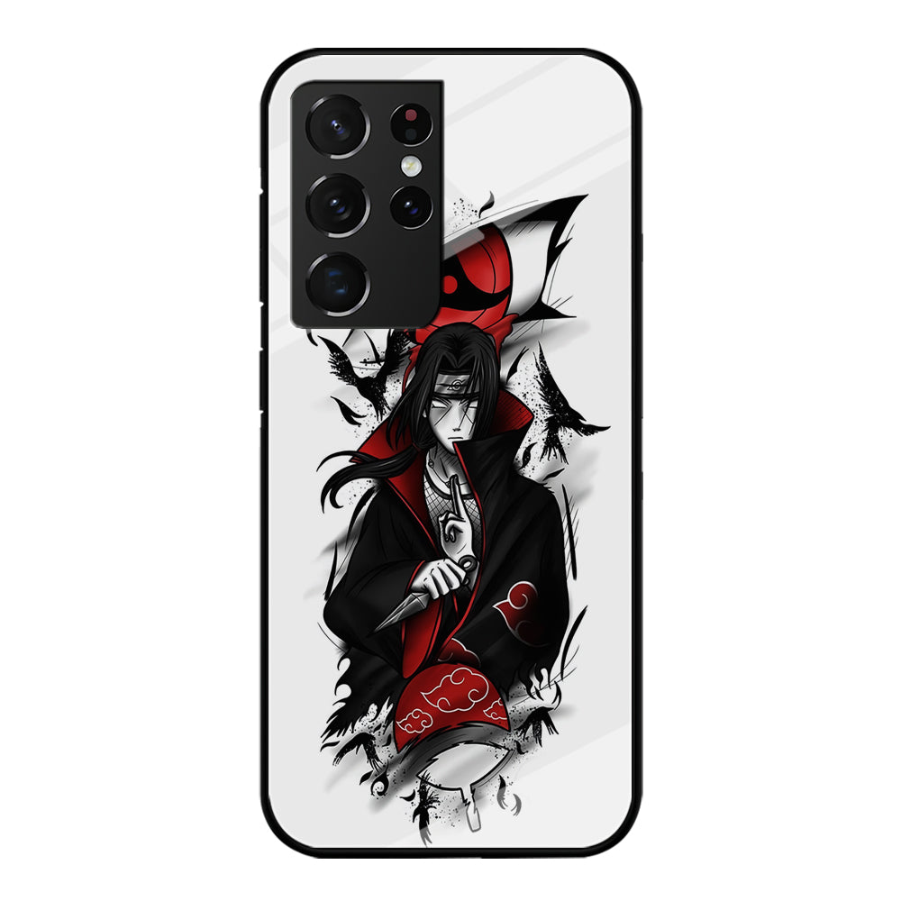 Itachi Uchiha White Samsung Galaxy S23 Ultra Case-Phone Case-Tempered Glass Case-Altracase