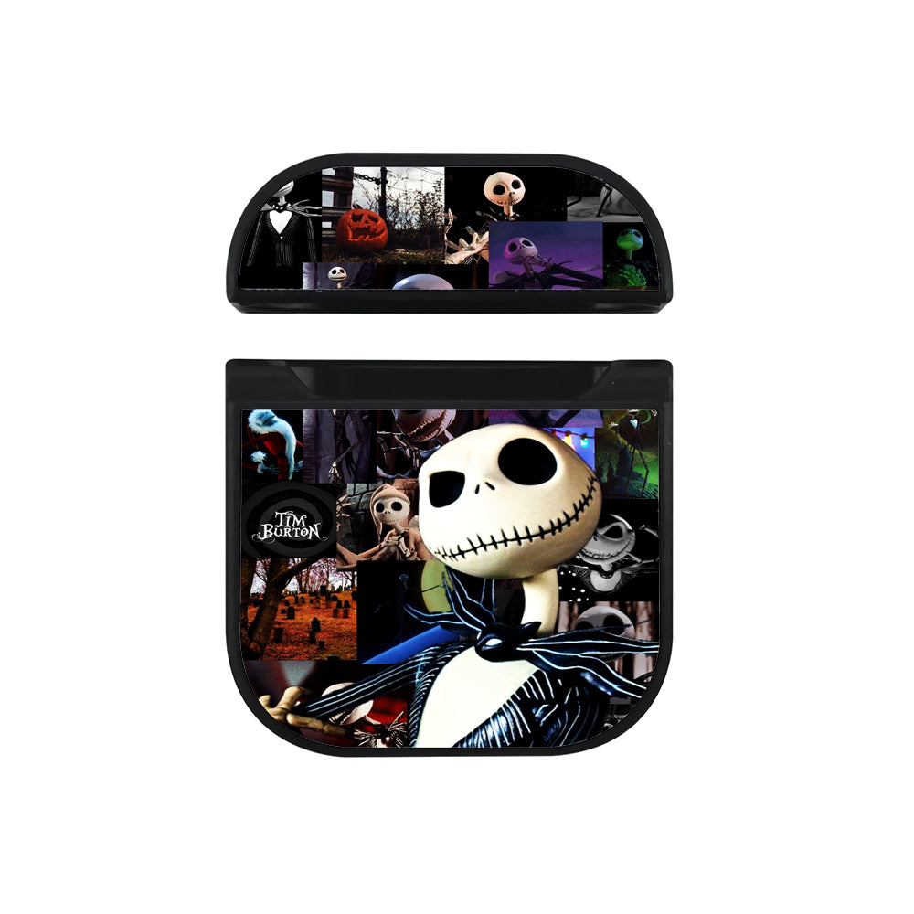Jack Skellington Aesthetic Hard Plastic Case Cover For Apple Airpods-AirPod Case-Black-Altracase