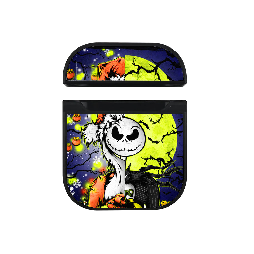 Jack Skellington Halloween x Christmas Hard Plastic Case Cover For Apple Airpods-AirPod Case-Black-Altracase