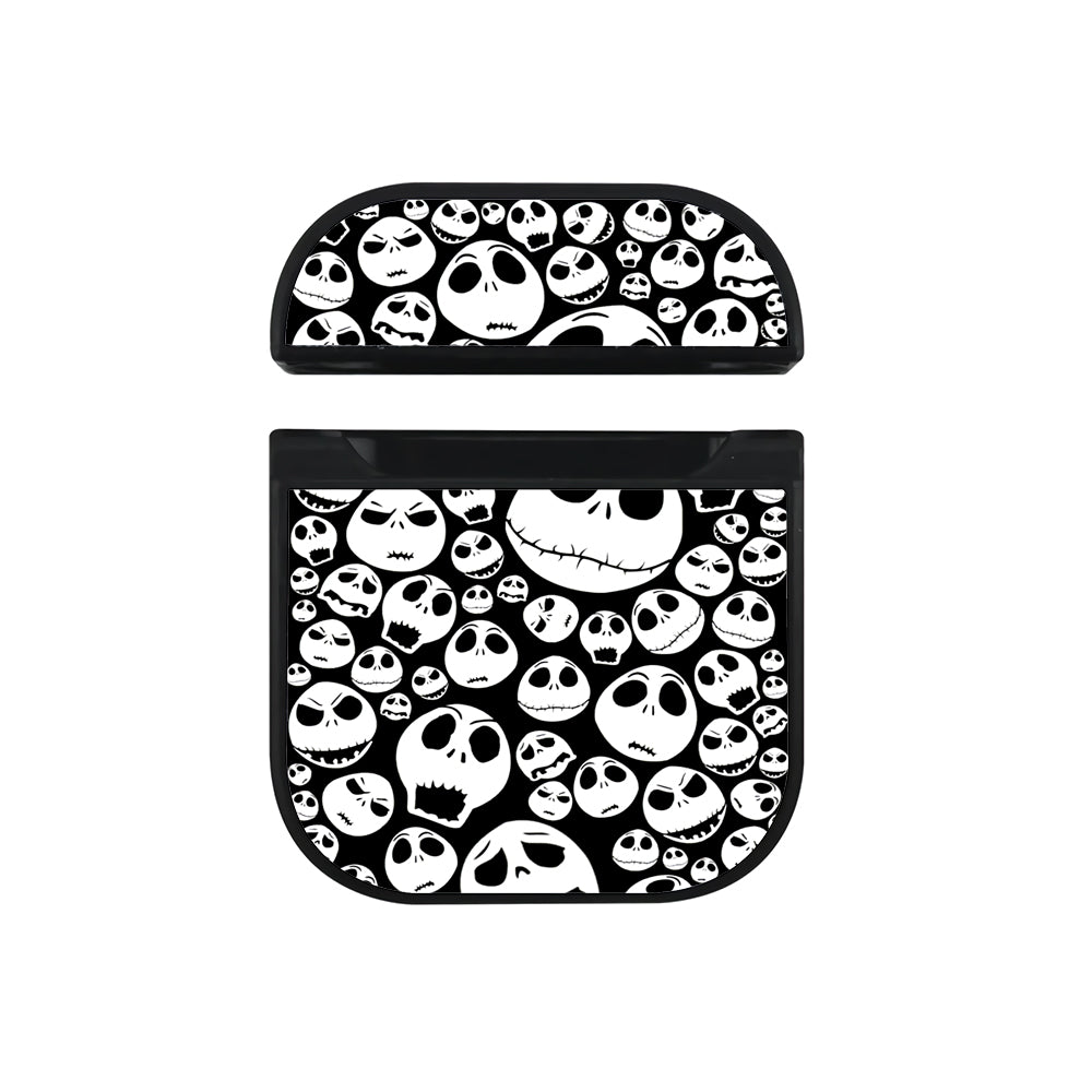 Jack Skellington Pattern Hard Plastic Case Cover For Apple Airpods-AirPod Case-Black-Altracase
