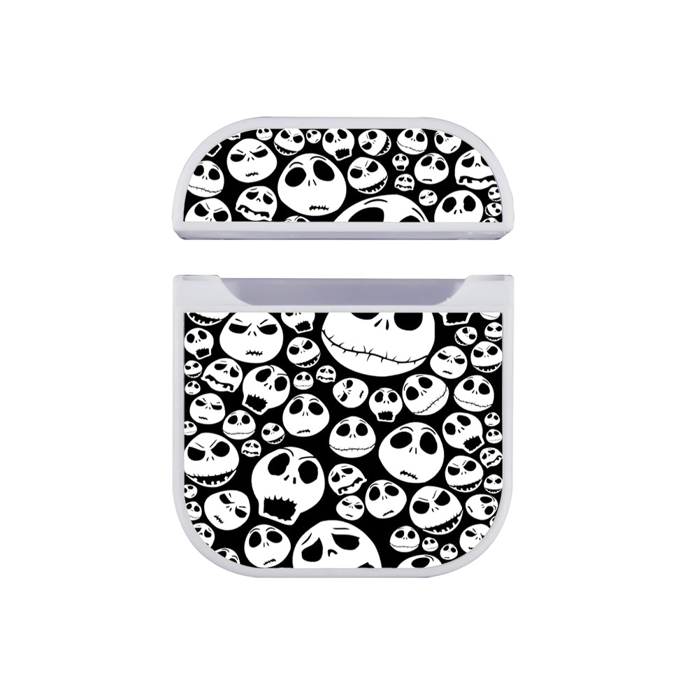 Jack Skellington Pattern Hard Plastic Case Cover For Apple Airpods-AirPod Case-White-Altracase