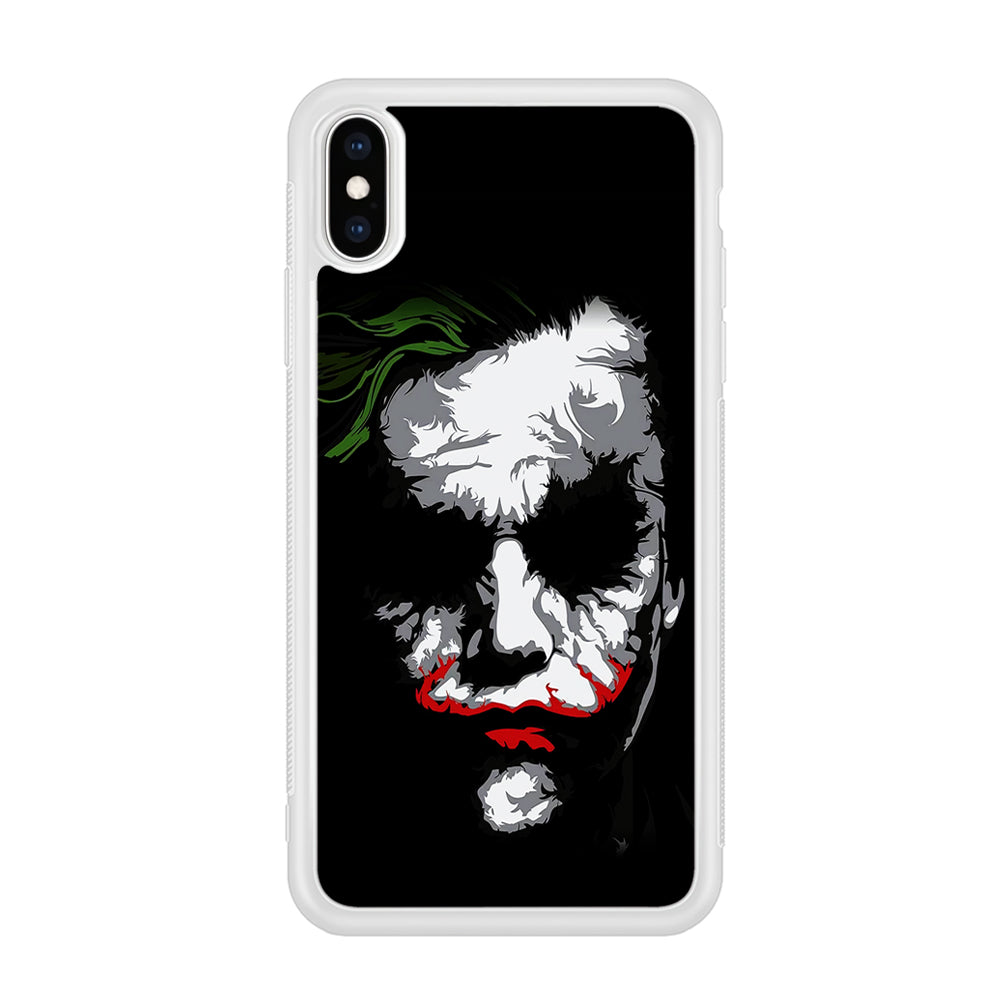 Joker Abstract Painting iPhone Xs Case-Phone Case-Rubber White (2D Case)-Altracase