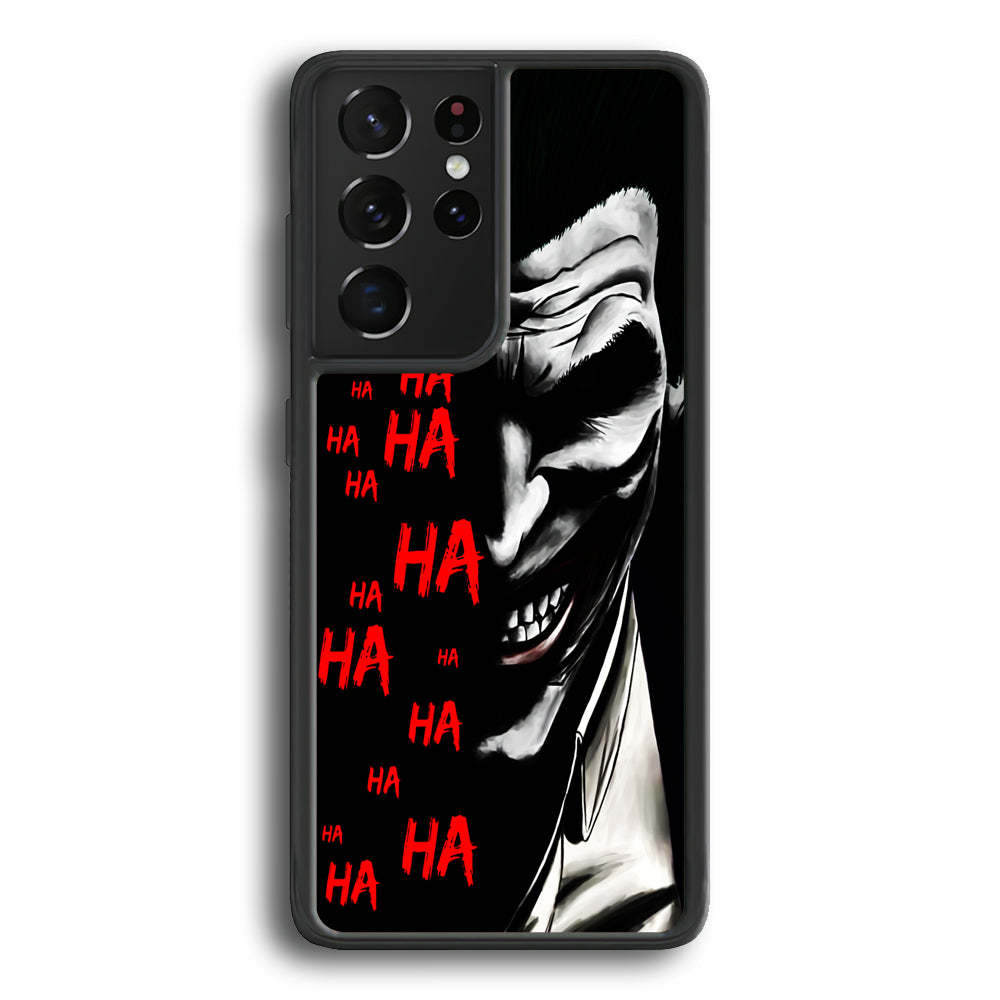 Joker Laugh Samsung Galaxy S21 Ultra Case-Phone Case-Rubber Black (2D Case)-Altracase