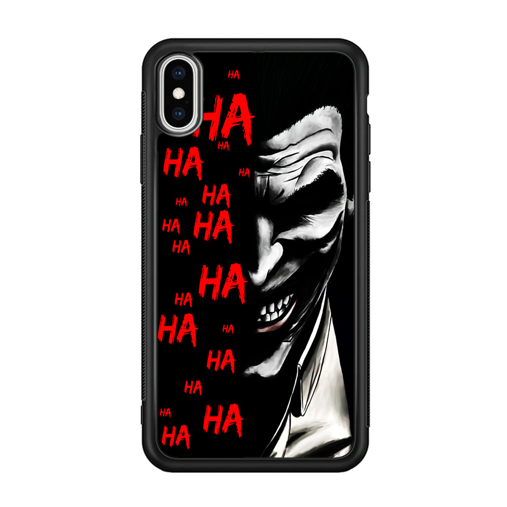 Joker Laugh iPhone Xs Case-Phone Case-Rubber Black (2D Case)-Altracase
