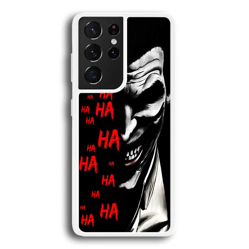 Joker Laugh Samsung Galaxy S21 Ultra Case-Phone Case-Rubber White (2D Case)-Altracase