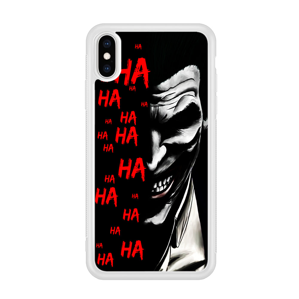 Joker Laugh iPhone Xs Case-Phone Case-Rubber White (2D Case)-Altracase