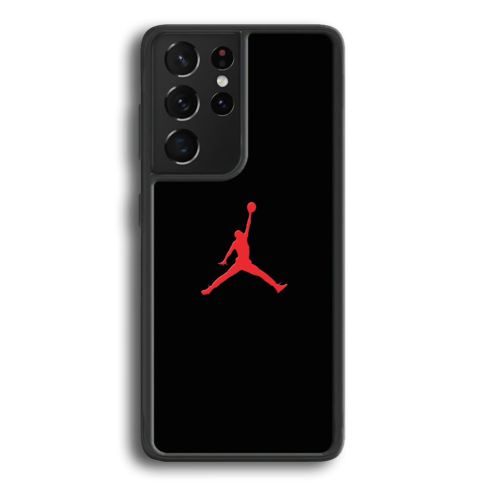 Jordan Logo 003 Samsung Galaxy S21 Ultra Case-Mobile Phone Case-Rubber Black (2D Case)-Altracase