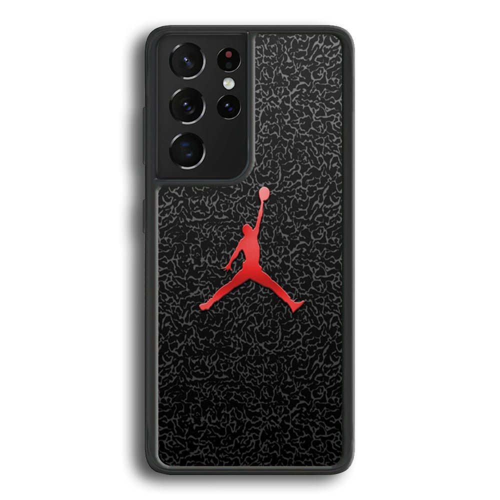 Jordan Logo 004 Samsung Galaxy S21 Ultra Case-Mobile Phone Case-Rubber Black (2D Case)-Altracase