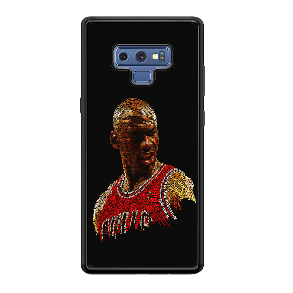 Jordan Typography Art Samsung Galaxy Note 9 Case-Phone Case-Rubber Black (2D Case)-Altracase