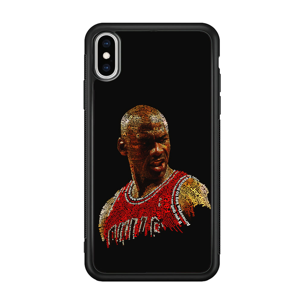 Jordan Typography Art iPhone X Case-Phone Case-Rubber Black (2D Case)-Altracase