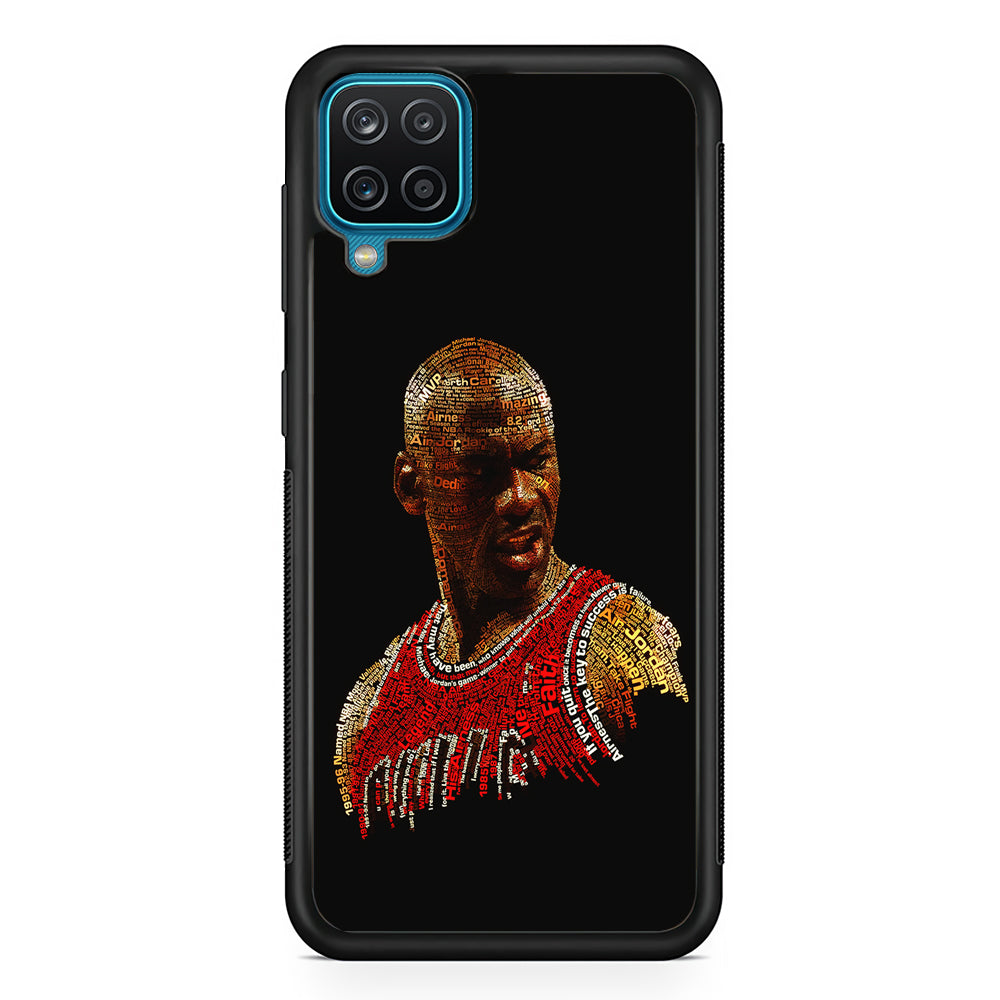 Jordan Typography Art Samsung Galaxy A12 Case-Phone Case-Rubber Black (2D Case)-Altracase