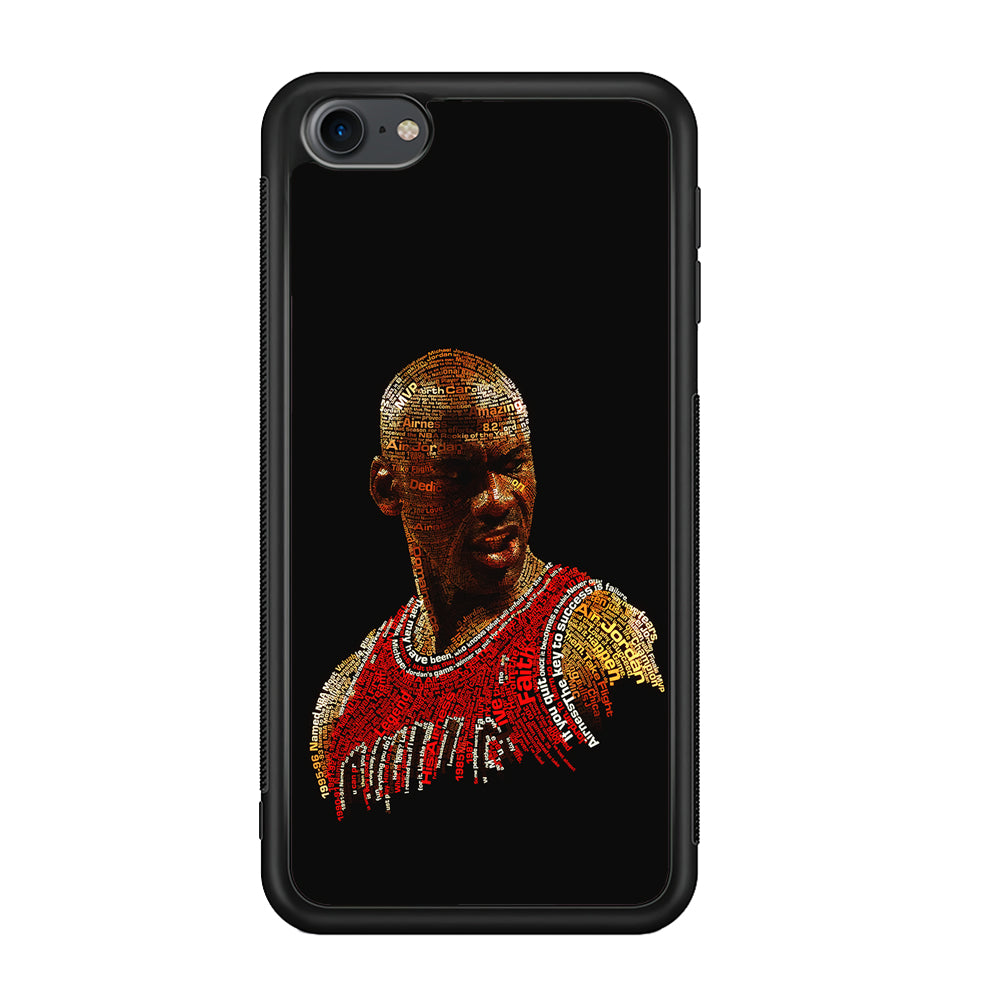 Jordan Typography Art iPod Touch 6 Case-Phone Case-Rubber White (2D Case)-Altracase