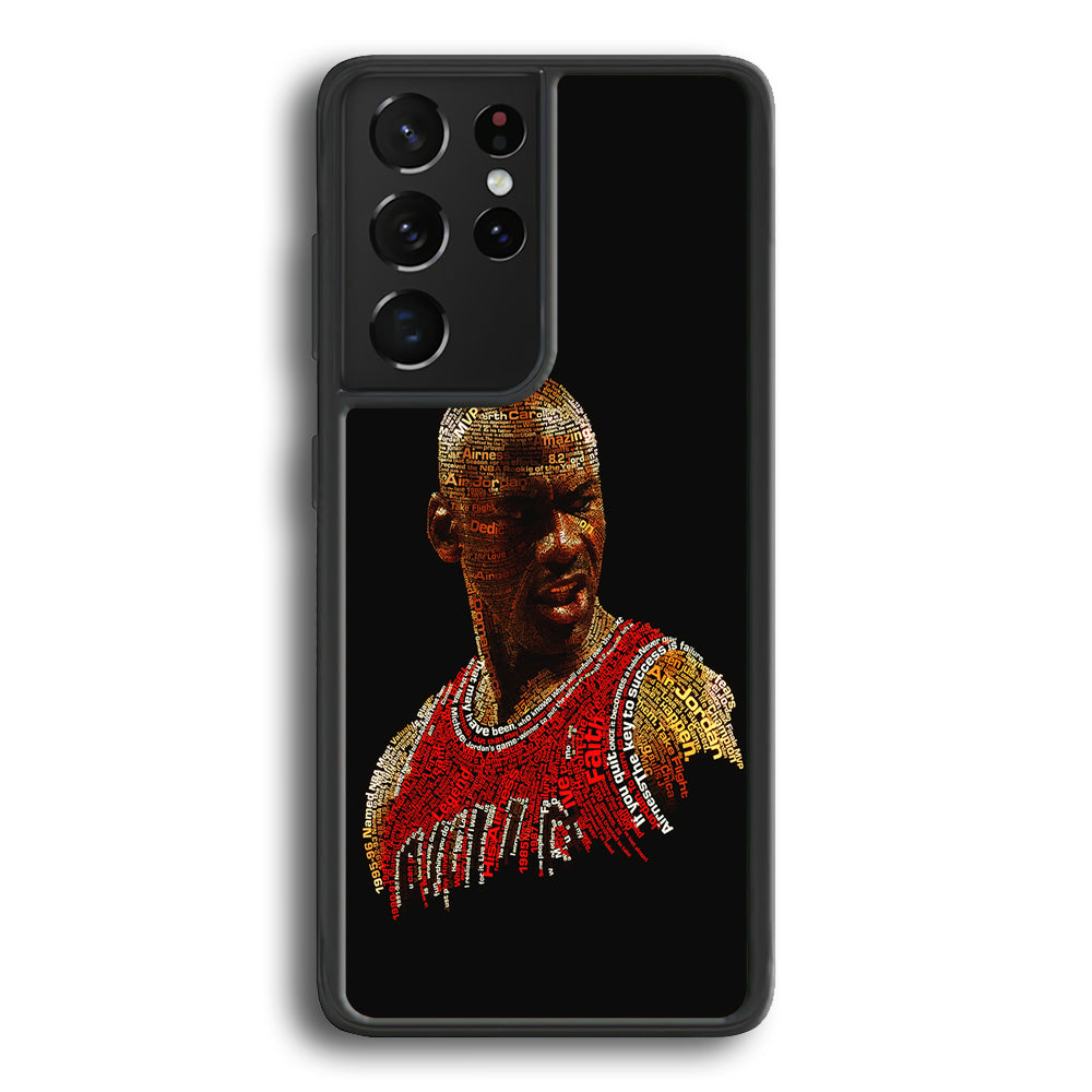 Jordan Typography Art Samsung Galaxy S21 Ultra Case-Phone Case-Rubber Black (2D Case)-Altracase