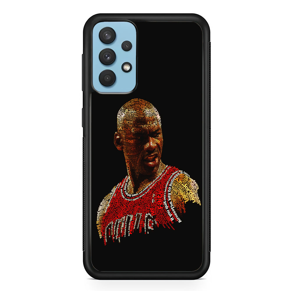 Jordan Typography Art Samsung Galaxy A32 Case-Phone Case-Rubber Black (2D Case)-Altracase