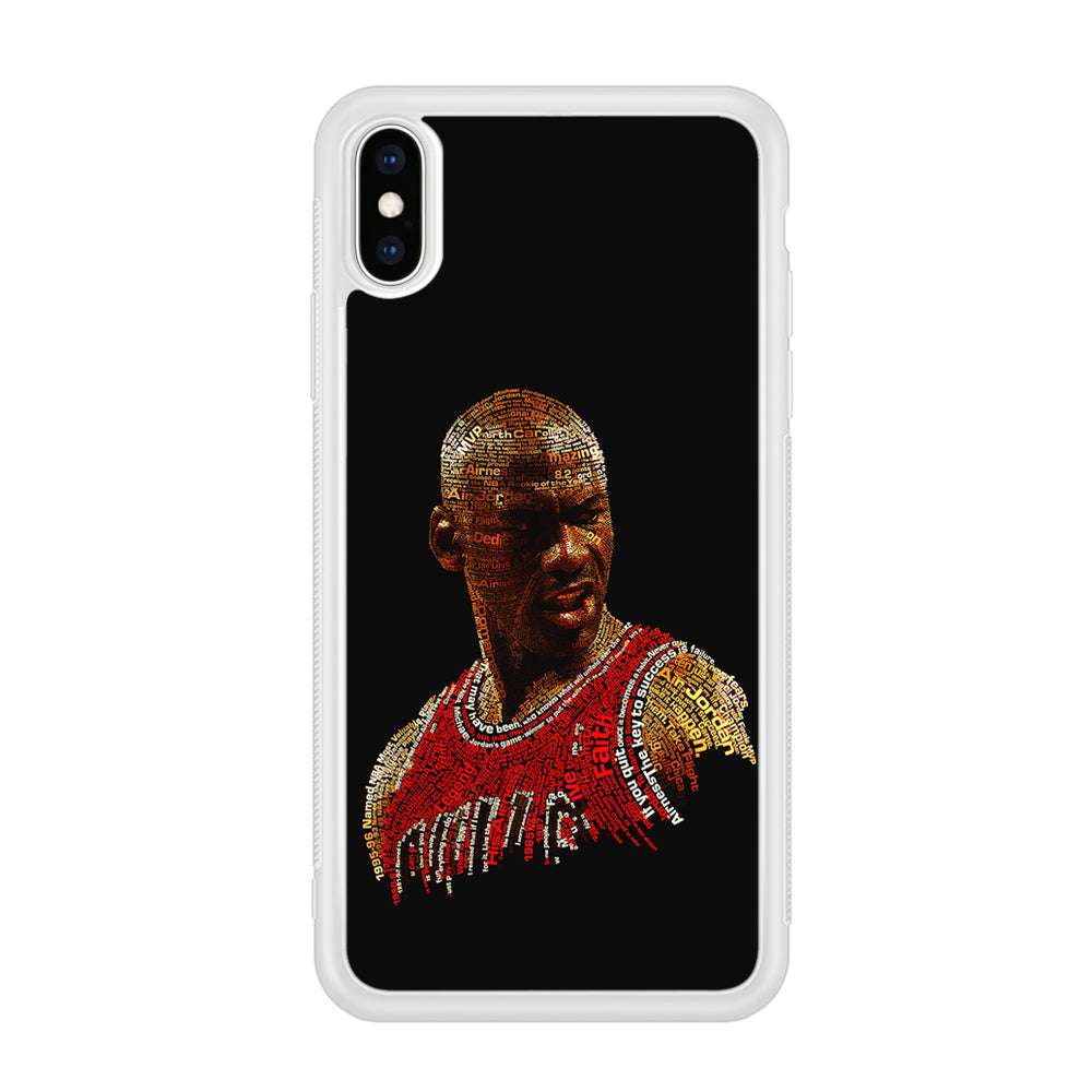 Jordan Typography Art iPhone Xs Case-Phone Case-Rubber White (2D Case)-Altracase