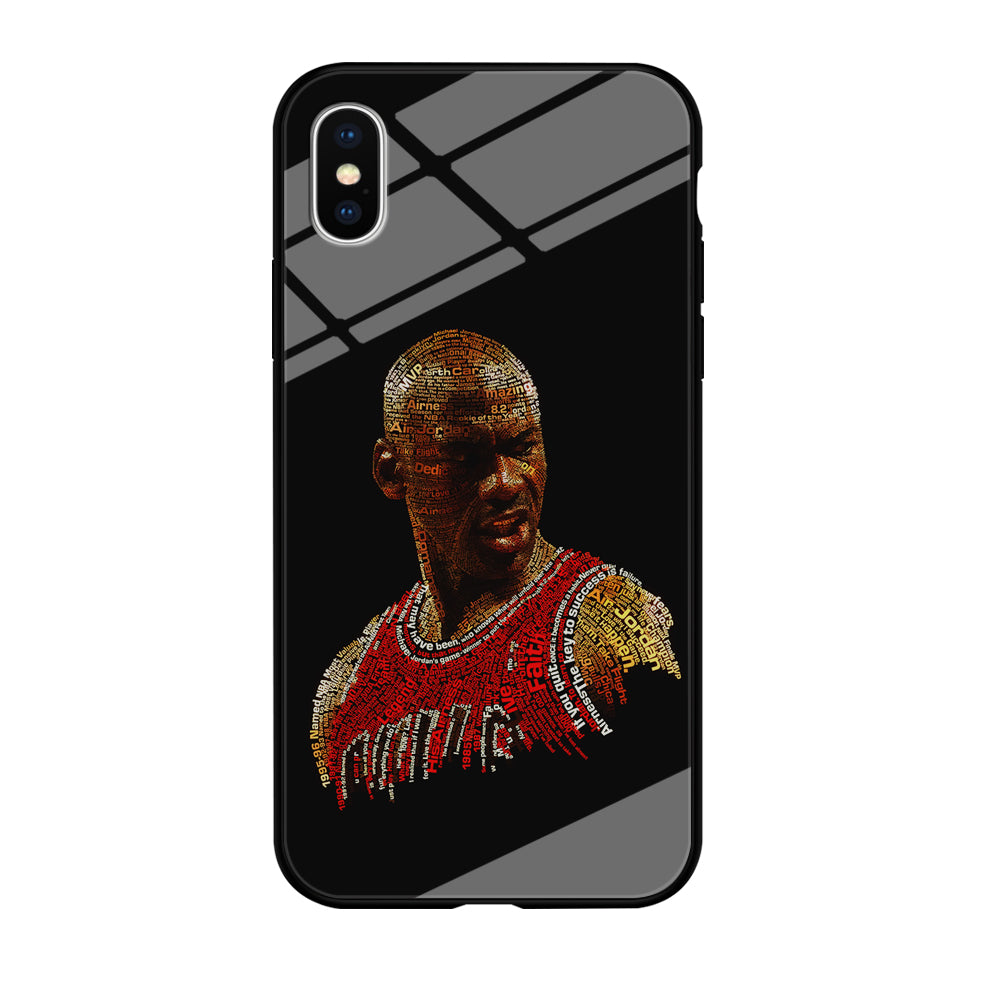 Jordan Typography Art iPhone Xs Case-Phone Case-Tempered Glass Case-Altracase