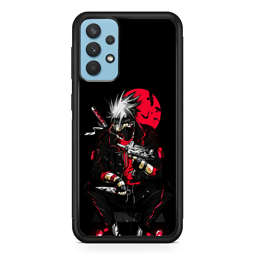 Kakashi Hatake Mafia Style Samsung Galaxy A32 Case-Phone Case-Rubber Black (2D Case)-Altracase