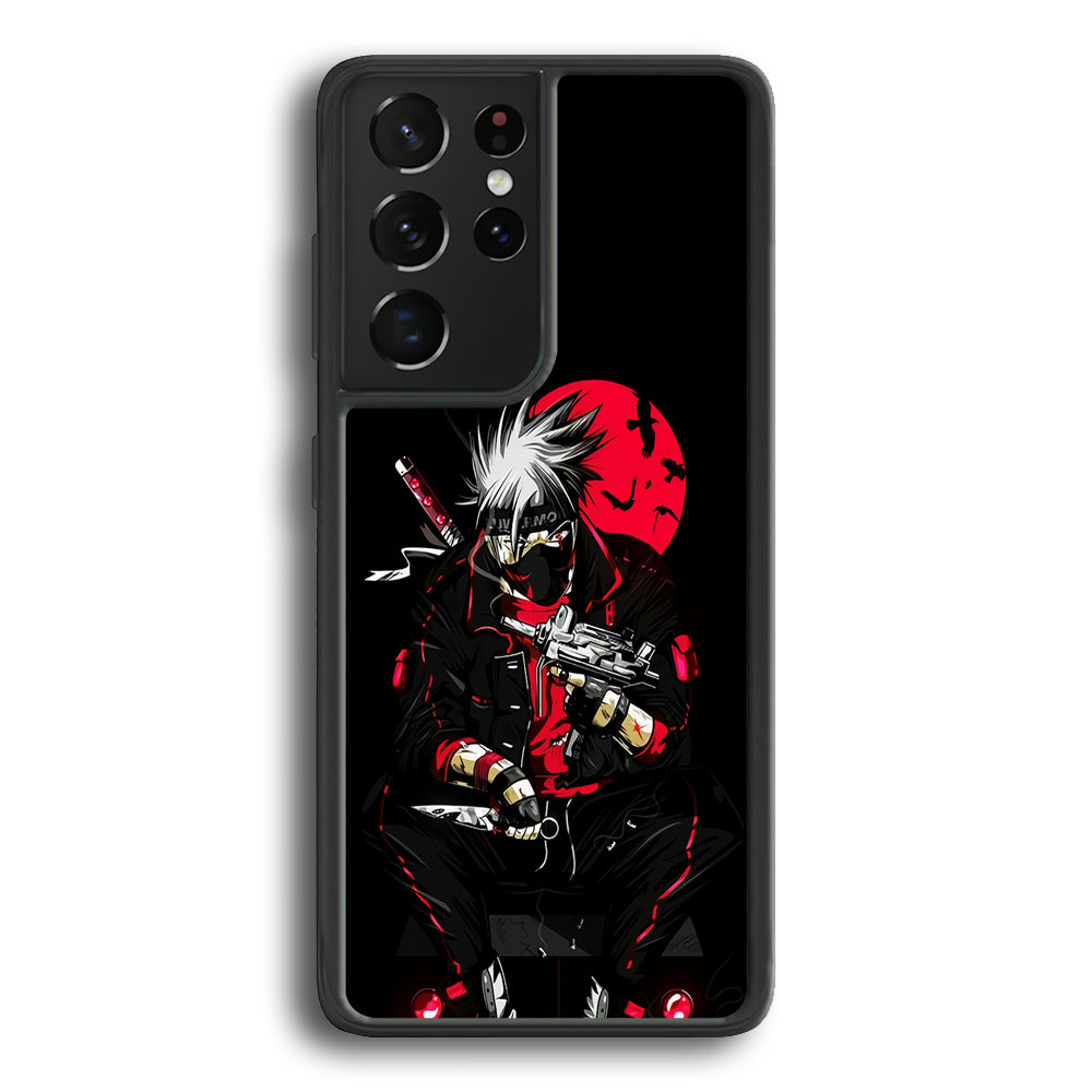 Kakashi Hatake Mafia Style Samsung Galaxy S21 Ultra Case-Phone Case-Rubber Black (2D Case)-Altracase
