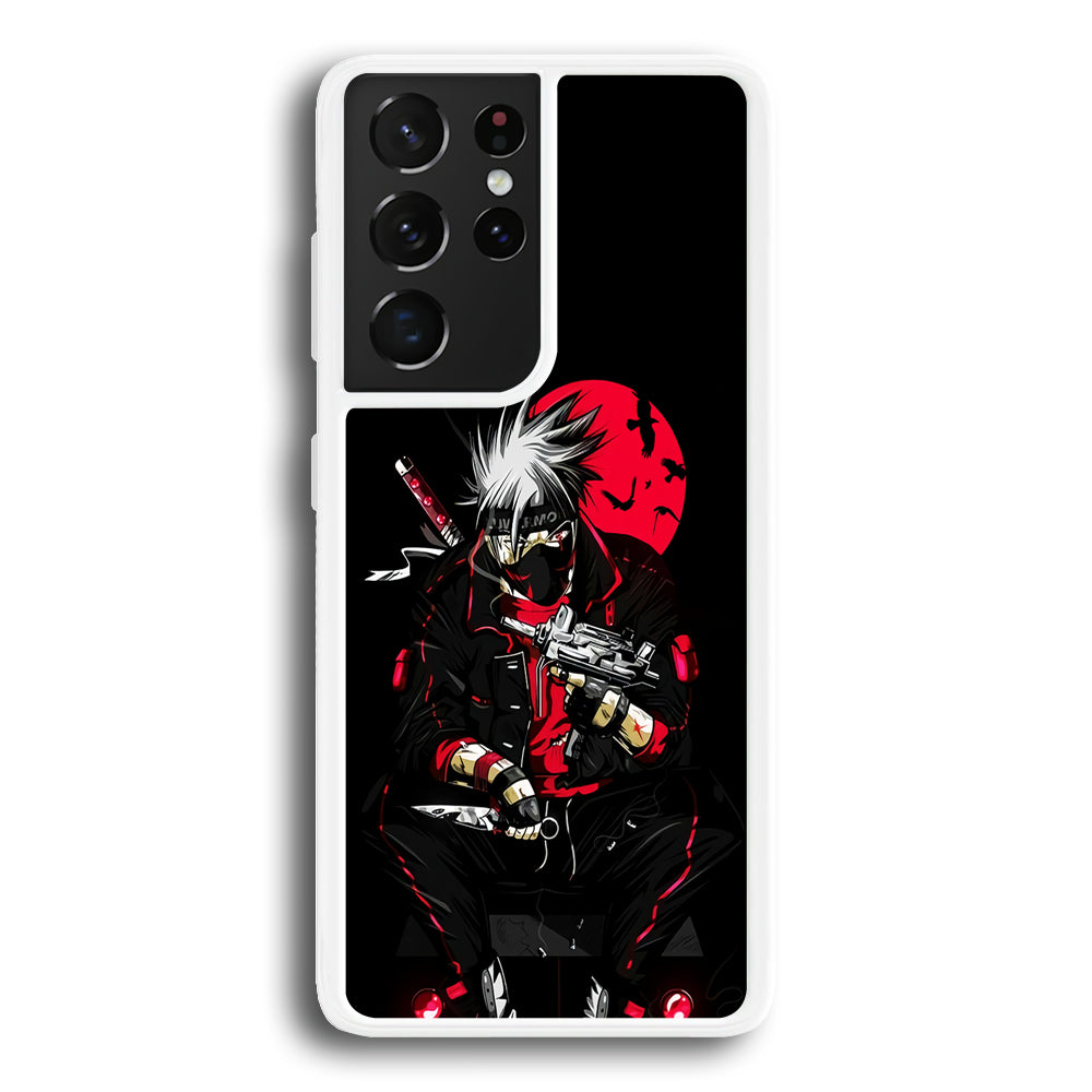 Kakashi Hatake Mafia Style Samsung Galaxy S21 Ultra Case-Phone Case-Rubber White (2D Case)-Altracase