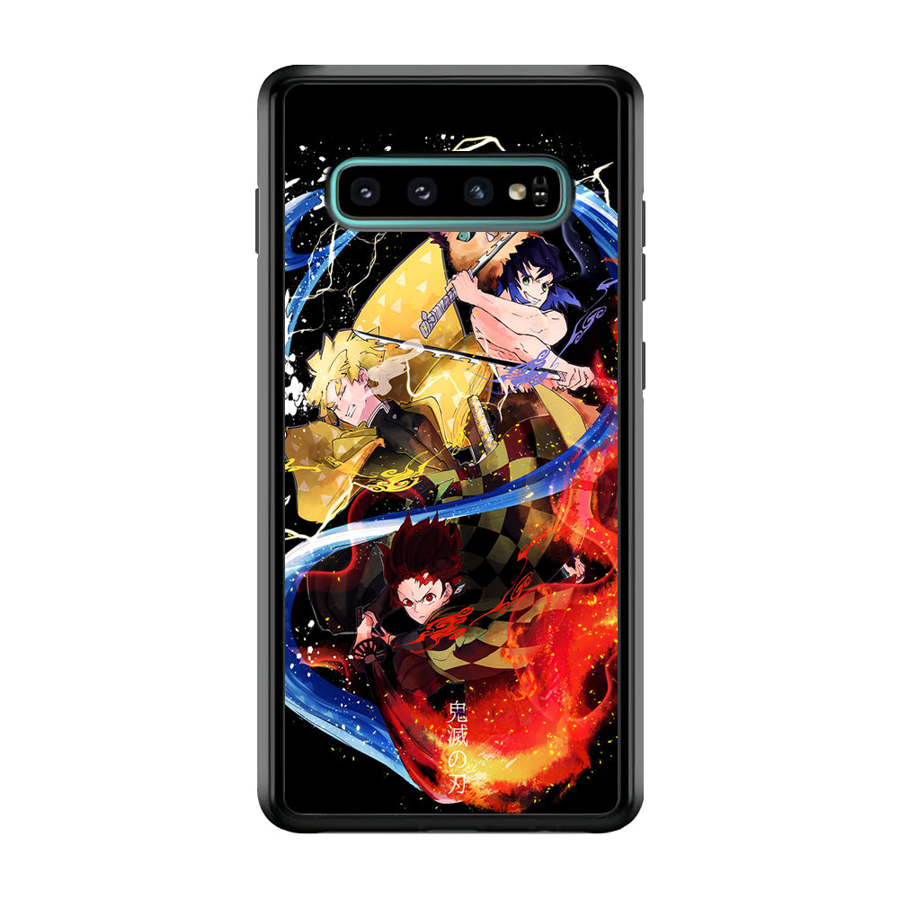 Kimetsu no Yaiba Demon Slayer Samsung Galaxy S10 Case-Phone Case-Rubber Black (2D Case)-Altracase