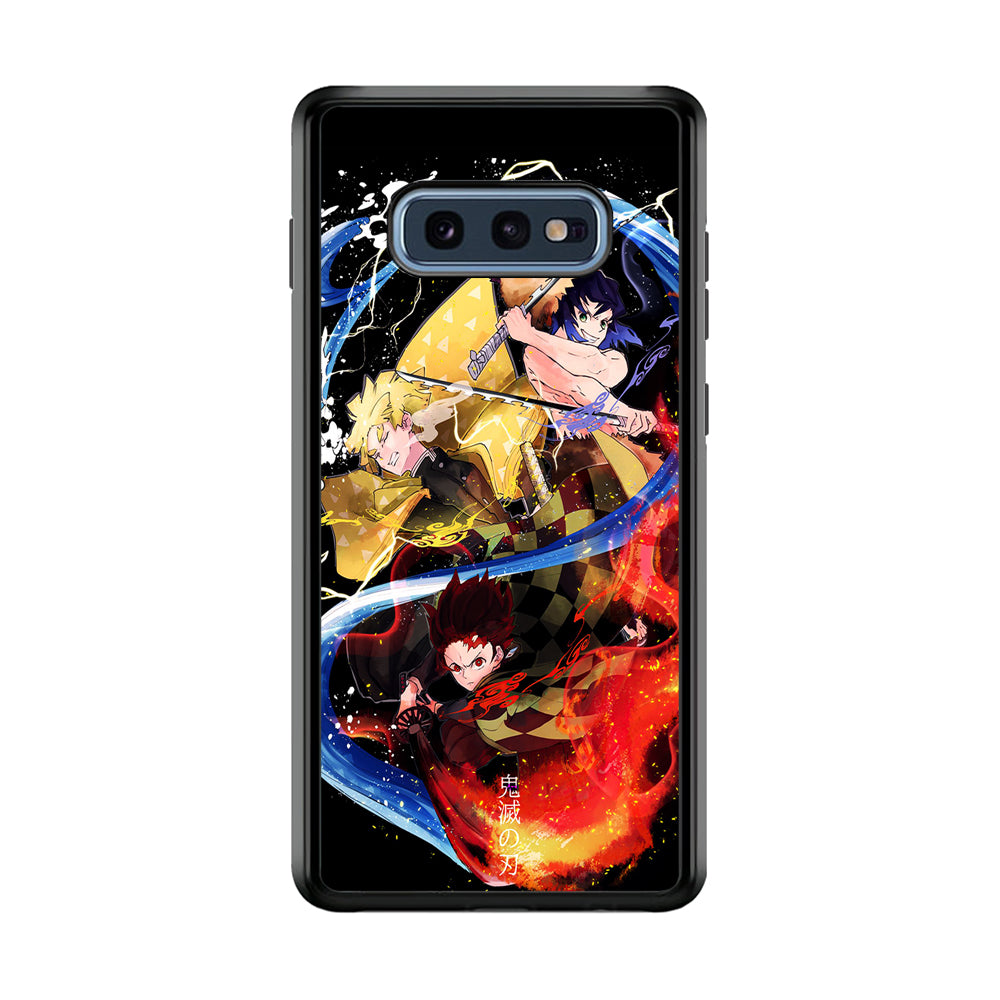 Kimetsu no Yaiba Demon Slayer Samsung Galaxy S10E Case-Phone Case-Rubber Black (2D Case)-Altracase