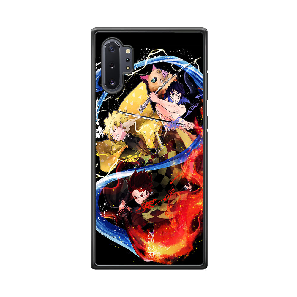 Kimetsu no Yaiba Demon Slayer Samsung Galaxy Note 10 Plus Case-Phone Case-Rubber Black (2D Case)-Altracase
