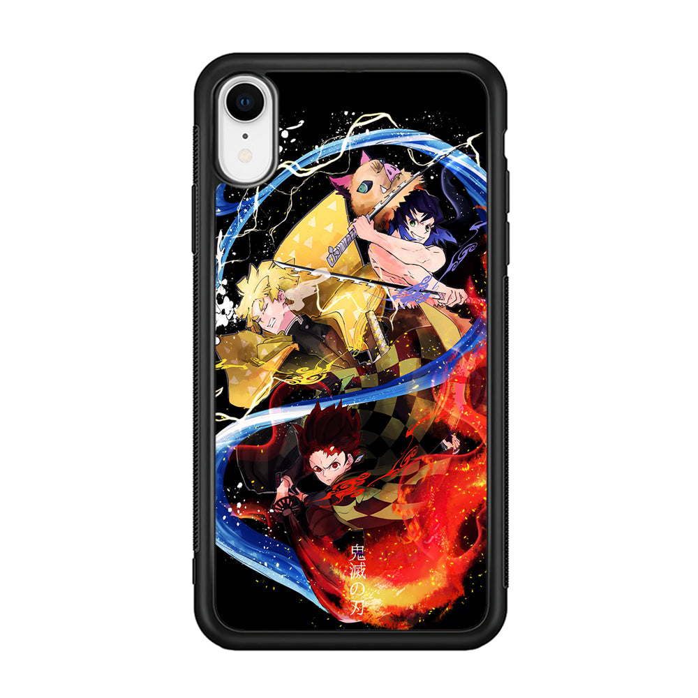 Kimetsu no Yaiba Demon Slayer iPhone XR Case-Phone Case-Rubber Black (2D Case)-Altracase