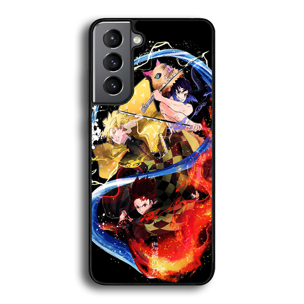 Kimetsu no Yaiba Demon Slayer Samsung Galaxy S21 Plus Case-Phone Case-Rubber Black (2D Case)-Altracase