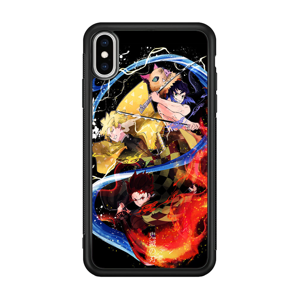 Kimetsu no Yaiba Demon Slayer iPhone Xs Case-Phone Case-Rubber Black (2D Case)-Altracase