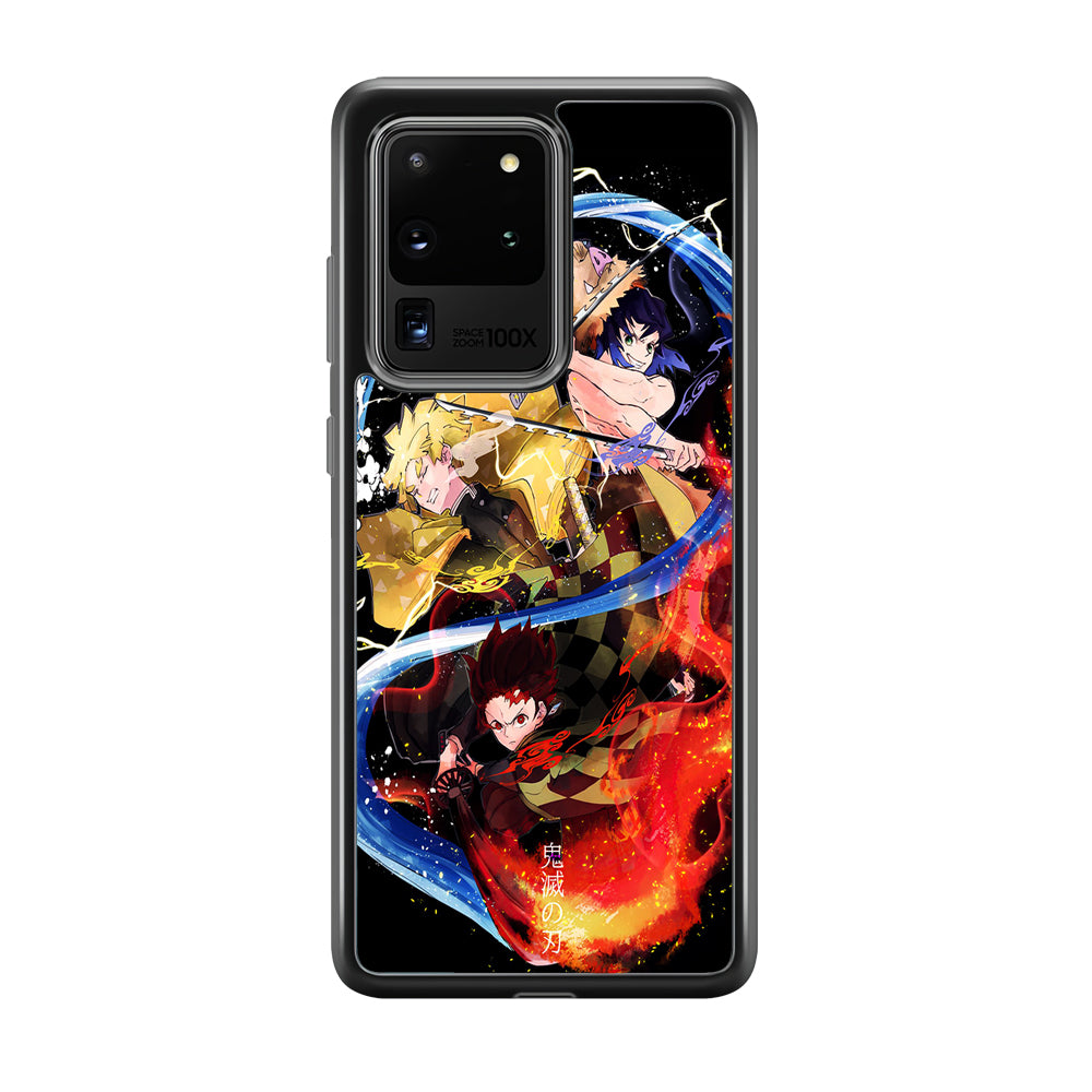 Kimetsu no Yaiba Demon Slayer Samsung Galaxy S20 Ultra Case-Phone Case-Rubber Black (2D Case)-Altracase