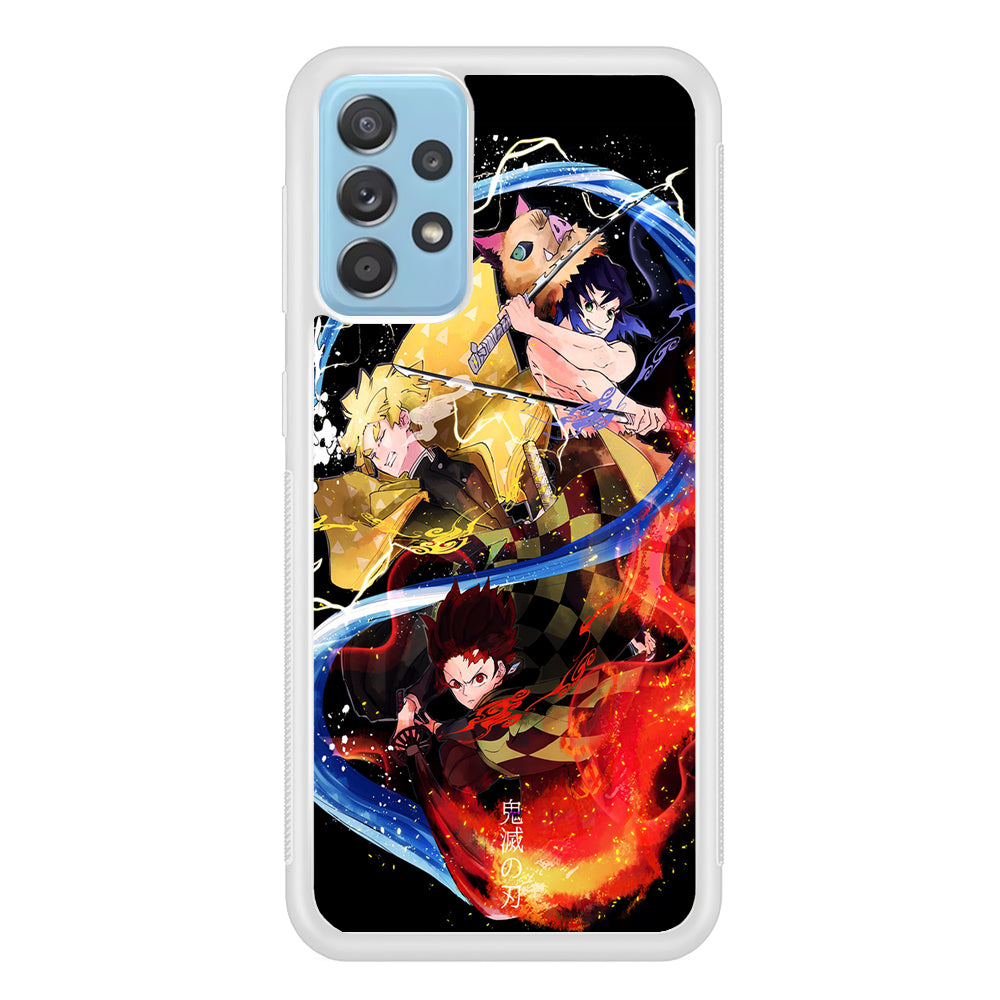 Kimetsu no Yaiba Demon Slayer Samsung Galaxy A52 Case-Phone Case-Rubber White (2D Case)-Altracase