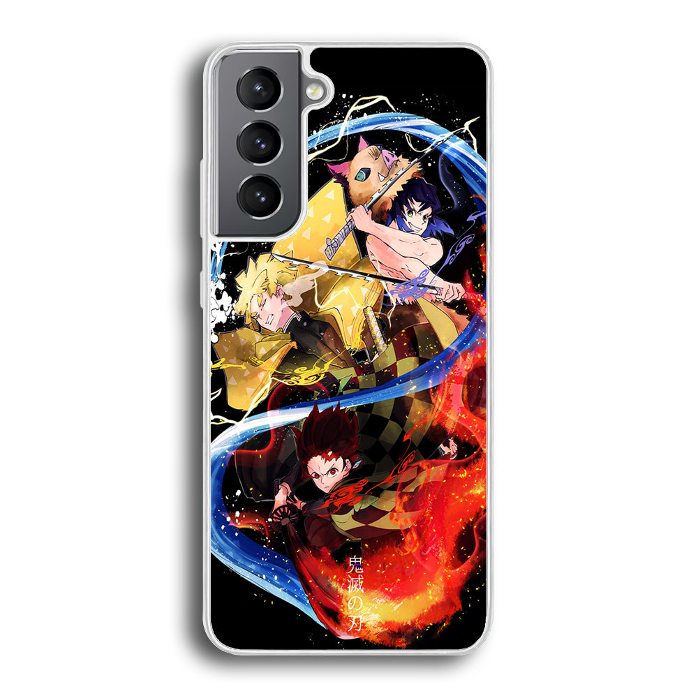 Kimetsu no Yaiba Demon Slayer Samsung Galaxy S21 Plus Case-Phone Case-Rubber White (2D Case)-Altracase