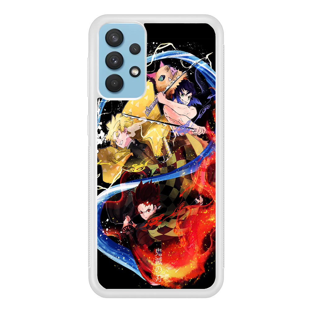 Kimetsu no Yaiba Demon Slayer Samsung Galaxy A32 Case-Phone Case-Rubber White (2D Case)-Altracase