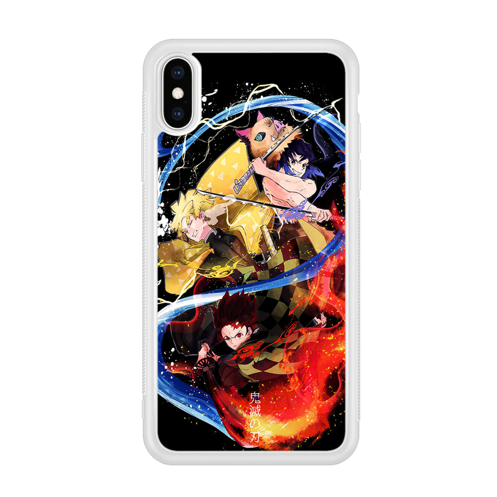 Kimetsu no Yaiba Demon Slayer iPhone Xs Max Case-Phone Case-Rubber White (2D Case)-Altracase