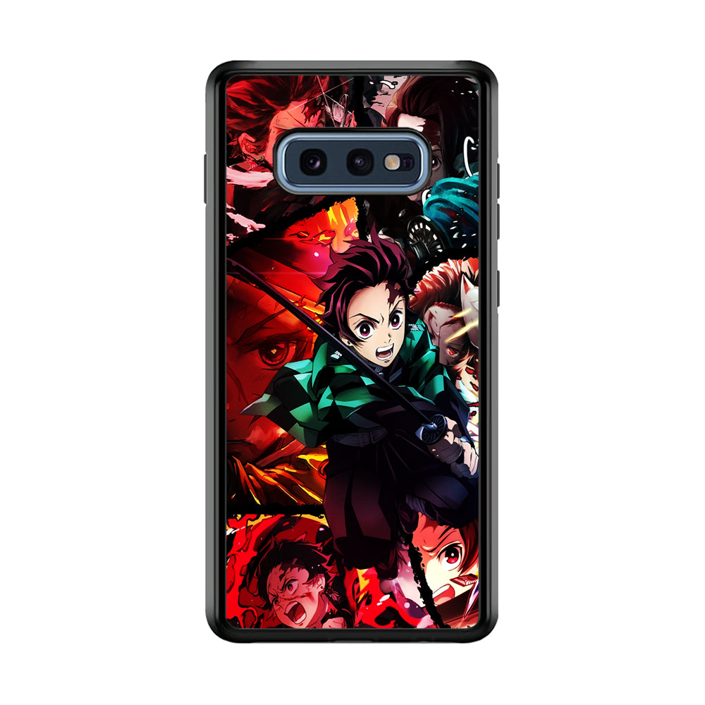 Kimetsu no Yaiba Tanjiro Aesthetic Samsung Galaxy S10E Case-Phone Case-Rubber Black (2D Case)-Altracase
