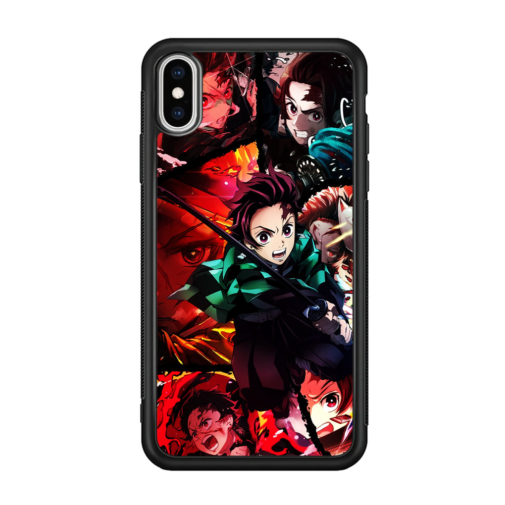 Kimetsu no Yaiba Tanjiro Aesthetic iPhone Xs Case-Phone Case-Rubber Black (2D Case)-Altracase