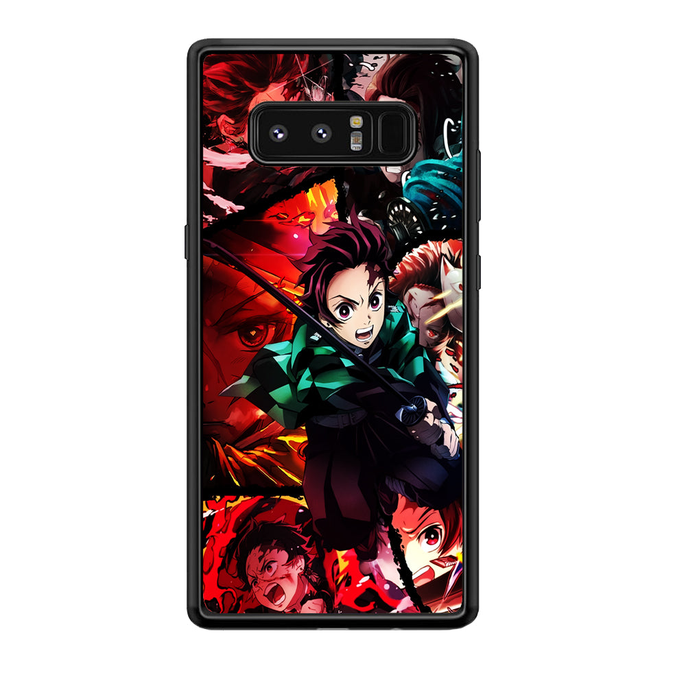 Kimetsu no Yaiba Tanjiro Aesthetic Samsung Galaxy Note 8 Case-Phone Case-Rubber Black (2D Case)-Altracase