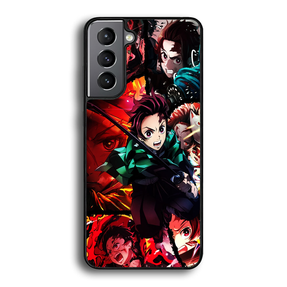 Kimetsu no Yaiba Tanjiro Aesthetic Samsung Galaxy S25 Case-Phone Case-Rubber Black (2D Case)-Altracase