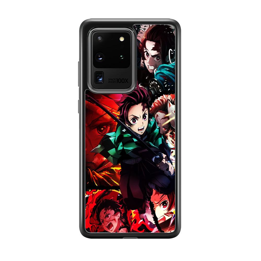 Kimetsu no Yaiba Tanjiro Aesthetic Samsung Galaxy S20 Ultra Case-Phone Case-Rubber Black (2D Case)-Altracase