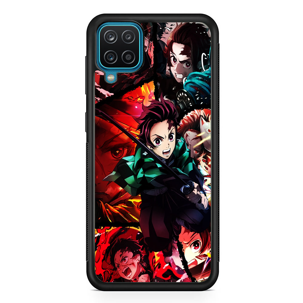Kimetsu no Yaiba Tanjiro Aesthetic Samsung Galaxy A12 Case-Phone Case-Rubber Black (2D Case)-Altracase