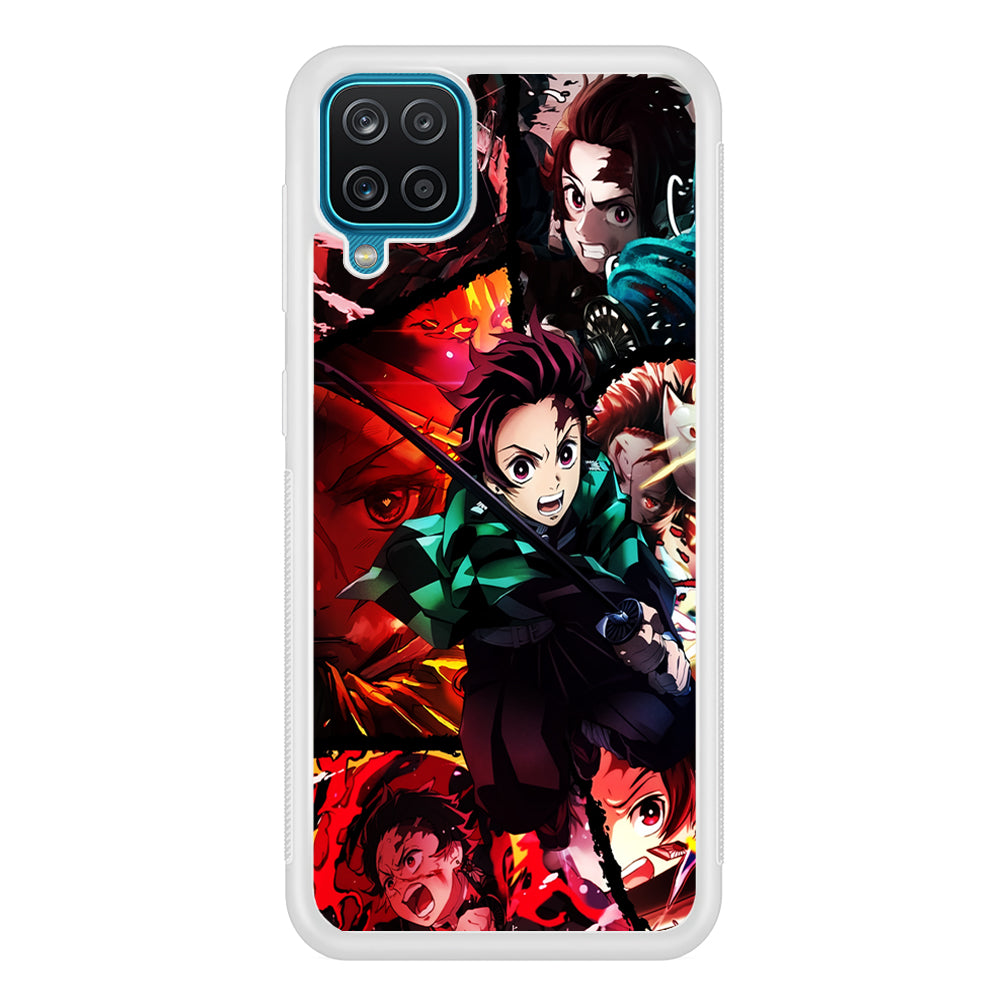 Kimetsu no Yaiba Tanjiro Aesthetic Samsung Galaxy A12 Case-Phone Case-Rubber White (2D Case)-Altracase
