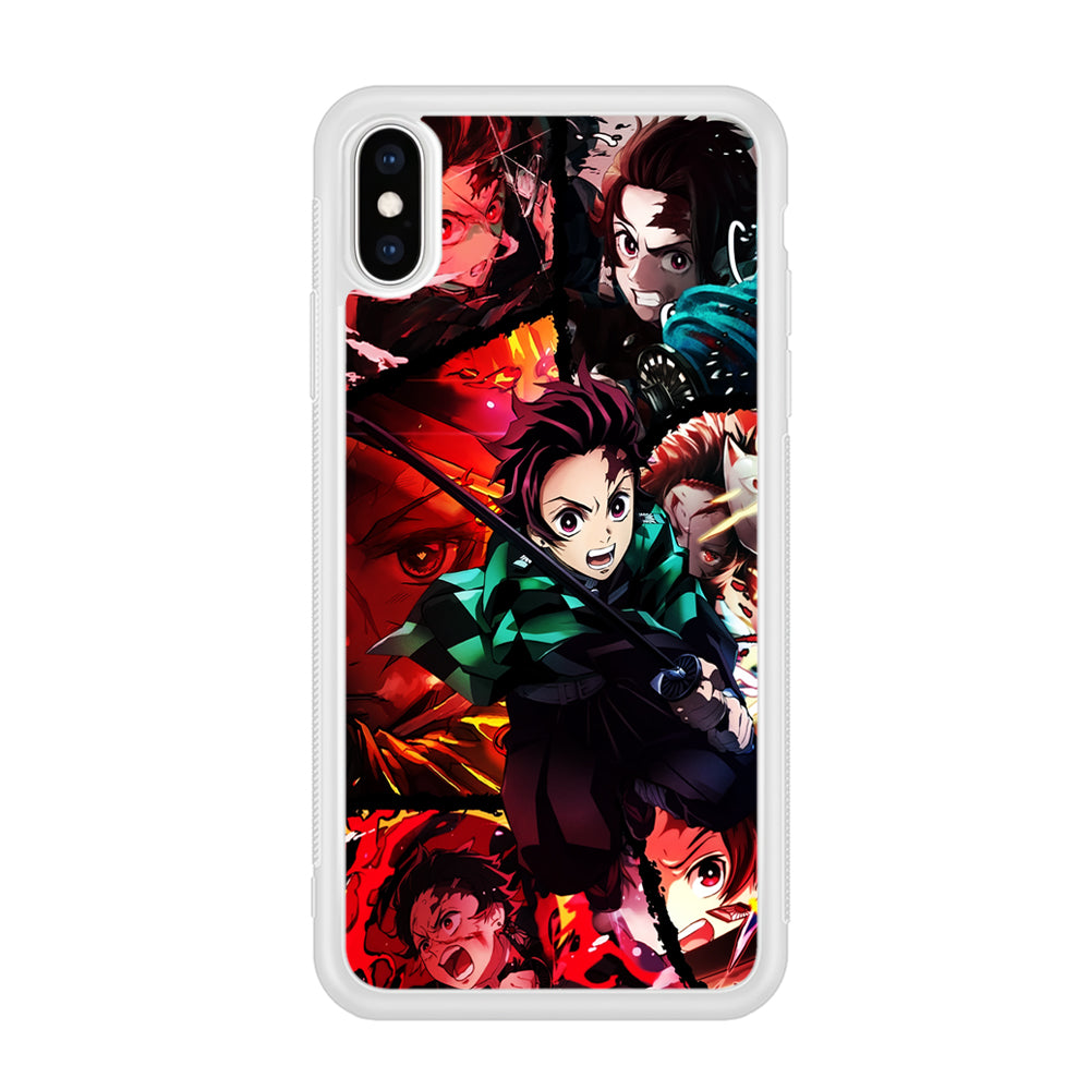 Kimetsu no Yaiba Tanjiro Aesthetic iPhone Xs Case-Phone Case-Rubber White (2D Case)-Altracase