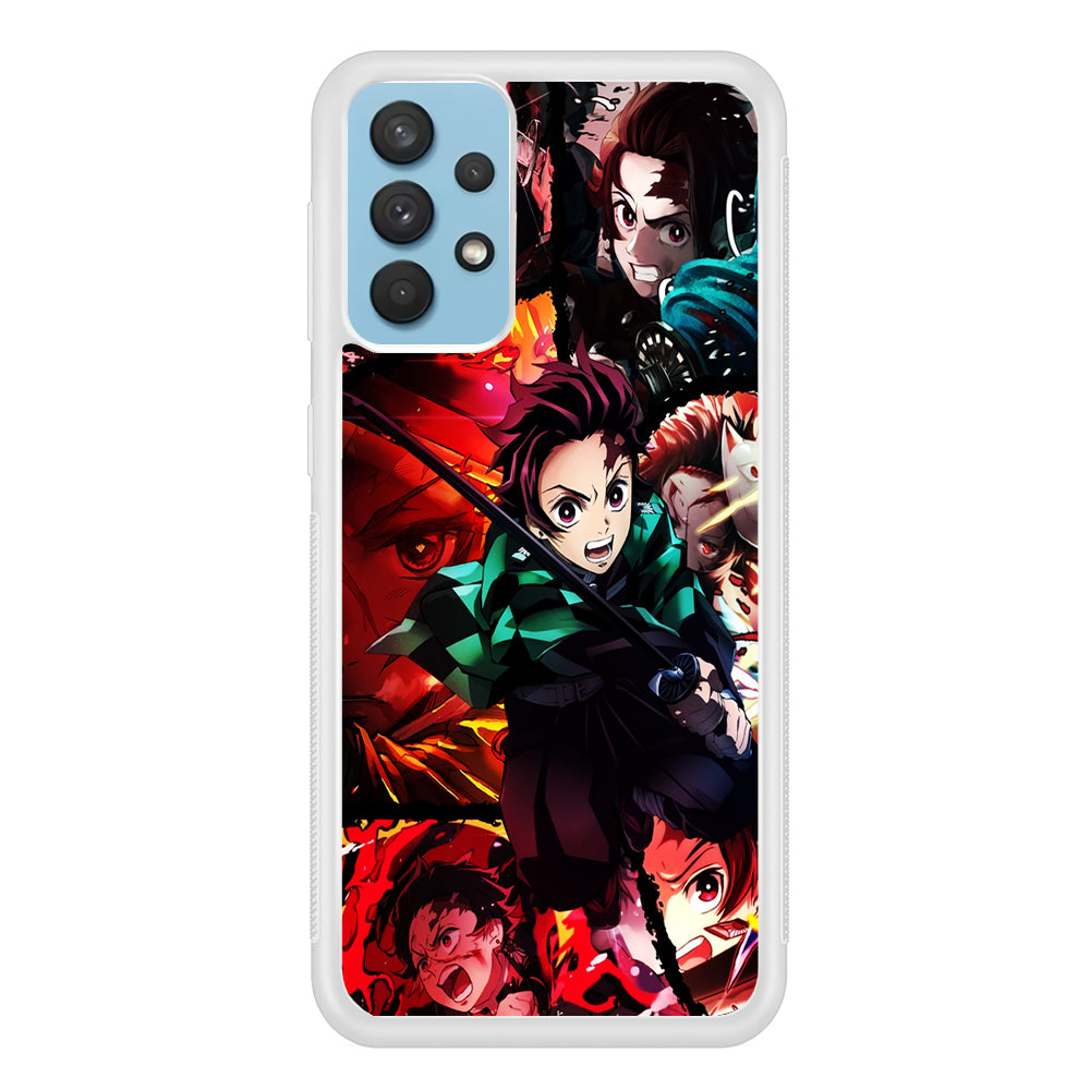 Kimetsu no Yaiba Tanjiro Aesthetic Samsung Galaxy A32 Case-Phone Case-Rubber White (2D Case)-Altracase