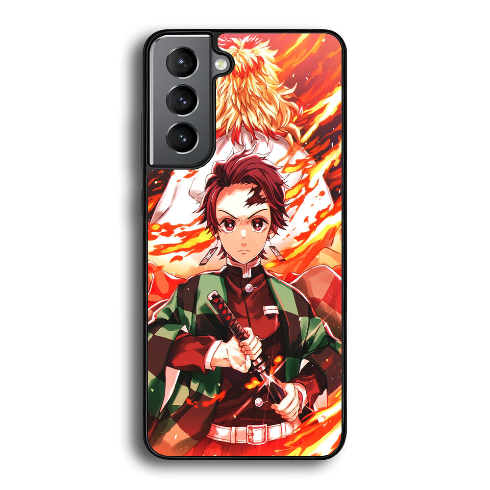 Kimetsu no Yaiba Tanjiro Kamado Samsung Galaxy S22 Case-Phone Case-Rubber Black (2D Case)-Altracase