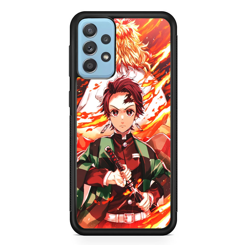 Kimetsu no Yaiba Tanjiro Kamado Samsung Galaxy A52 Case-Phone Case-Rubber Black (2D Case)-Altracase