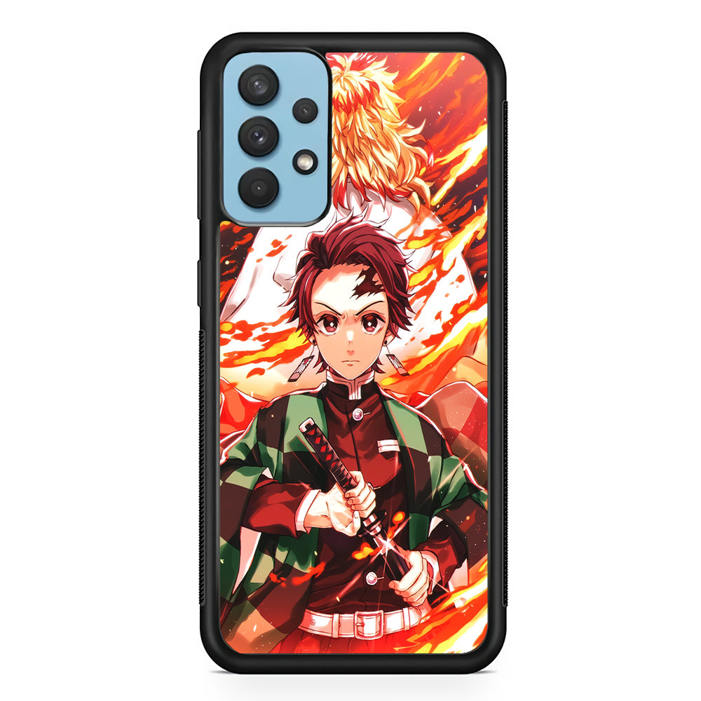 Kimetsu no Yaiba Tanjiro Kamado Samsung Galaxy A32 Case-Phone Case-Rubber Black (2D Case)-Altracase