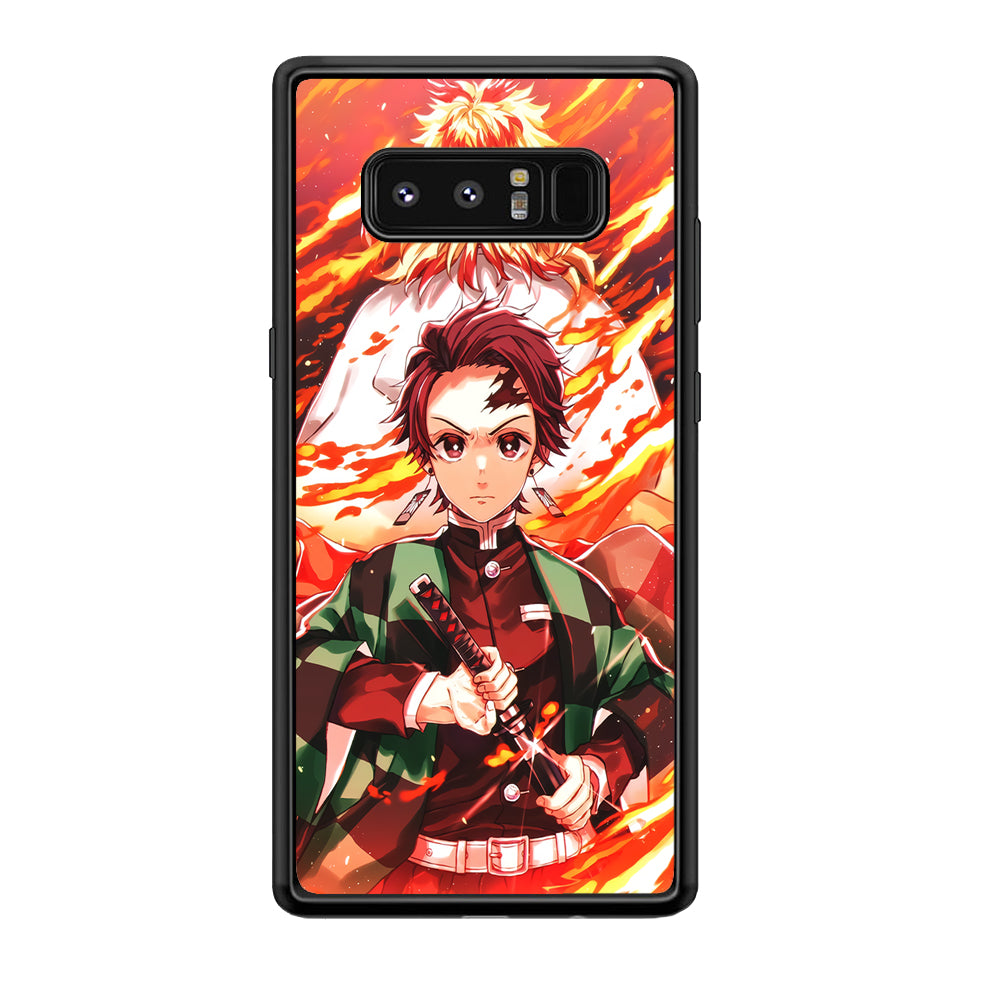 Kimetsu no Yaiba Tanjiro Kamado Samsung Galaxy Note 8 Case-Phone Case-Rubber Black (2D Case)-Altracase