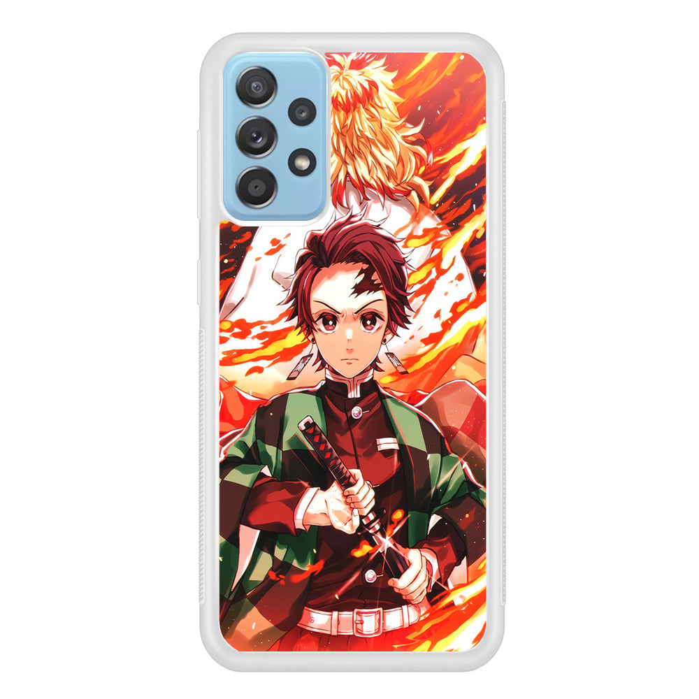 Kimetsu no Yaiba Tanjiro Kamado Samsung Galaxy A52 Case-Phone Case-Rubber White (2D Case)-Altracase