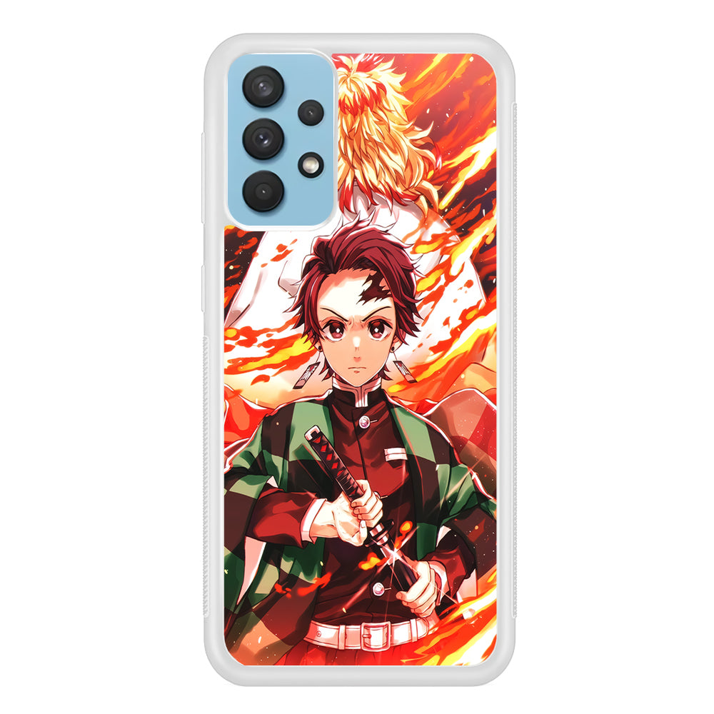 Kimetsu no Yaiba Tanjiro Kamado Samsung Galaxy A32 Case-Phone Case-Rubber White (2D Case)-Altracase